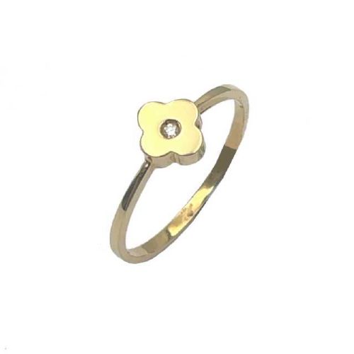 Anillo comunión oro amarillo y diamante 0,012 ct