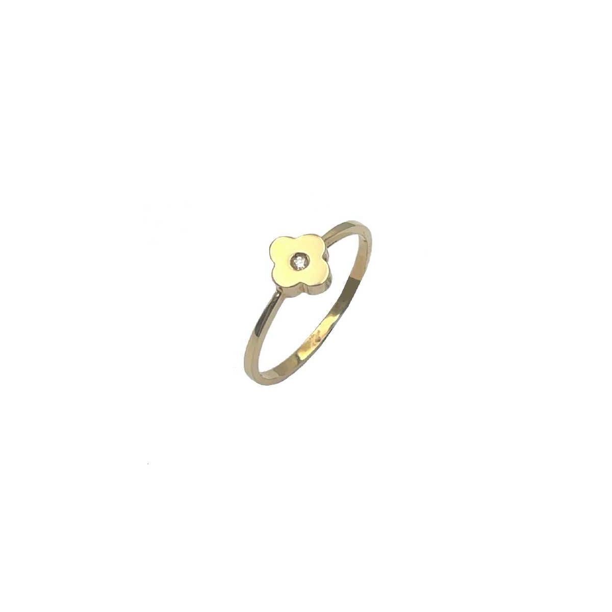 Anillo comunión oro amarillo y diamante 0,012 ct