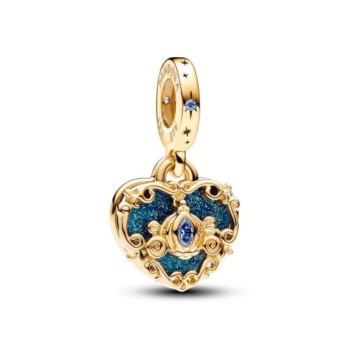 Charm Colgante Doble en oro Carroza y Corazón de La Cenicienta de Disney - 763072C01