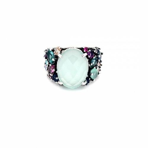 Anillo Plata Kaos Pedra Oval i Colores - AN7441P