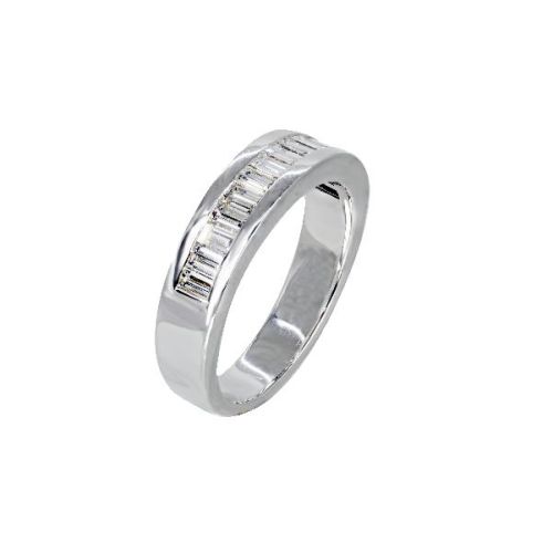 Media Alianza en orro blanco, con diamantes talla baguette de 1.83 Cts - 52133S002