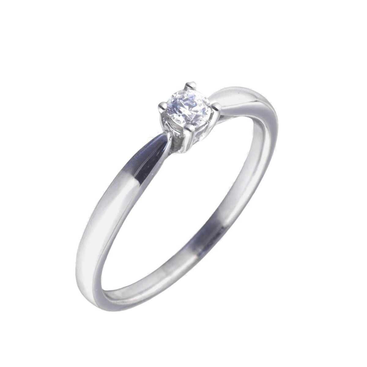 Solitari or blanc i diamant 0,15 cts