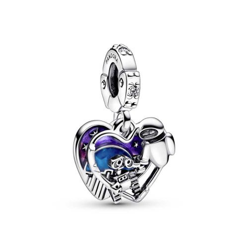 Charm Penjant plata Wall-E & Eva que brilla en la foscor de Disney Pixar - 792518C01