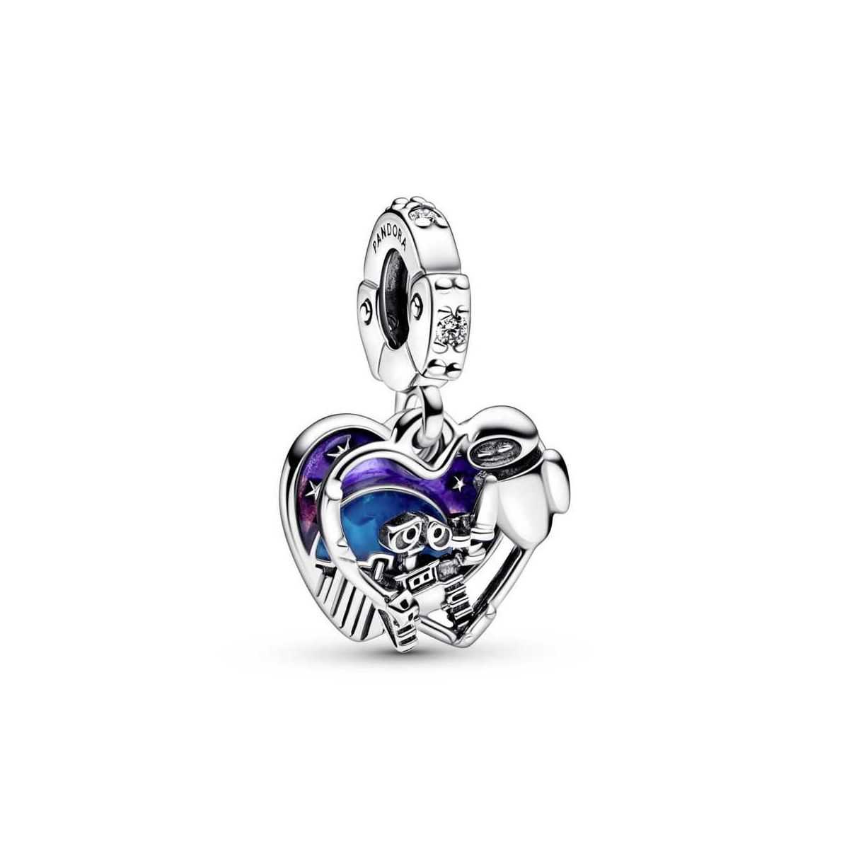 Charm Penjant plata Wall-E & Eva que brilla en la foscor de Disney Pixar - 792518C01