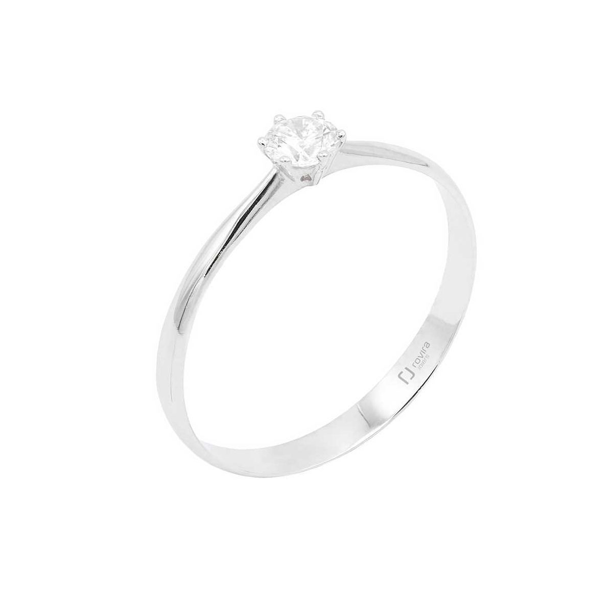 Solitario oro blanco y diamantes 0,23 cts. - FBR310-2S