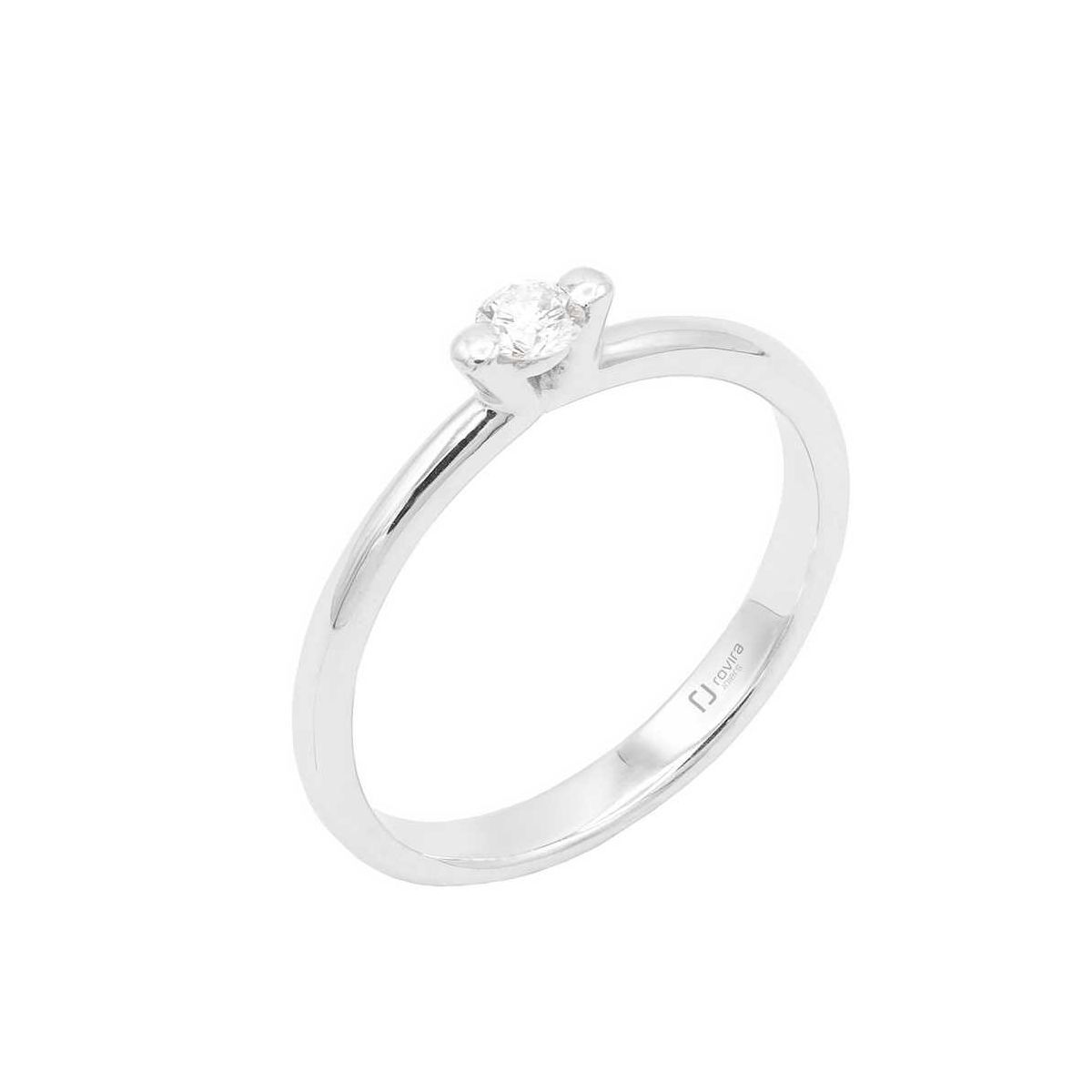 Solitario oro blanco y diamante 0,15 cts. - 90280C/002