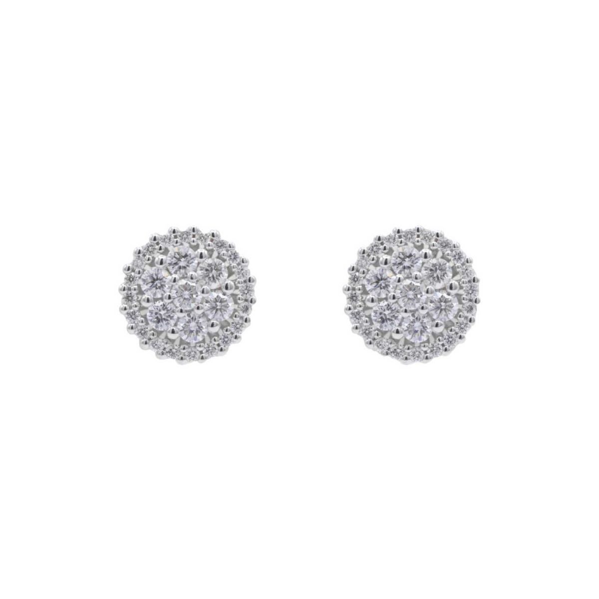 Pendientes de Botón Oro Blanco y Diamantes 0,52 cts - 42419O008