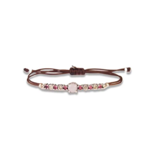 Pulsera de cuarzo pink y piedras naturales - 10315R